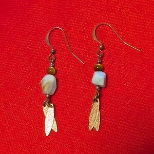 Handmade Gold And Turquoise Color Vintage Earrings